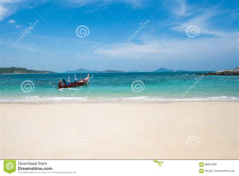 Boat On Turquoise Sea Stock Photo Image Of Destination 86601990