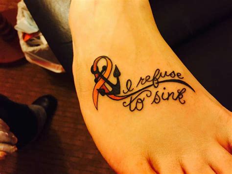 Choose the tag that is the best fit for the specific discussion of your topic. MS ribbon Refuse to Sink | Cancer ribbon tattoos, Fighter ...