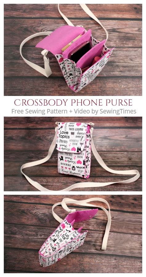 Diy Fabric Crossbody Phone Purse Bag Free Sewing Pattern Video