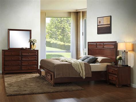 Roundhill Furniture Oakland 139 Antique Oak Finish Wood Bed Room Set