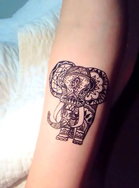 elephant henna tattoo idea