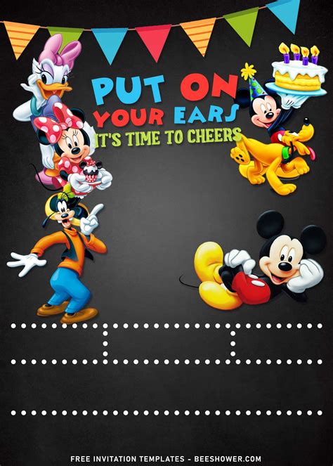 10 Mickey Mouse Chalkboard Birthday Invitation Templates Artofit