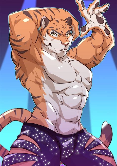 Tiger Stripper Zootopia E621 Abs Anthro Biceps Clothing Disney Feline