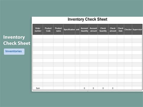 Excel Of Inventory Check Sheetxlsx Wps Free Templates