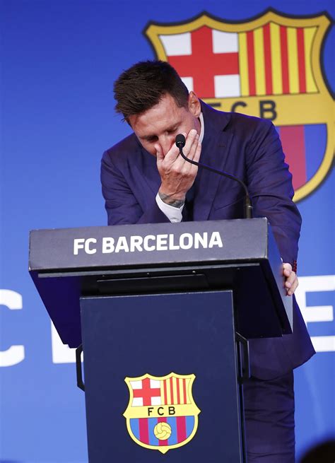 messi breaks down says he wasn t ready to leave barcelona