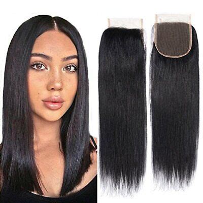 X Brazilian Lace Front Closure Straight Virgin Remy Human Hair