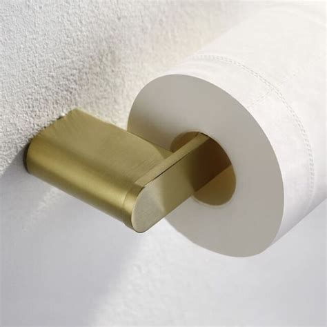 304 Stainless Steel Brushed Gold Roll Toilet Paper Holder Wall Mount
