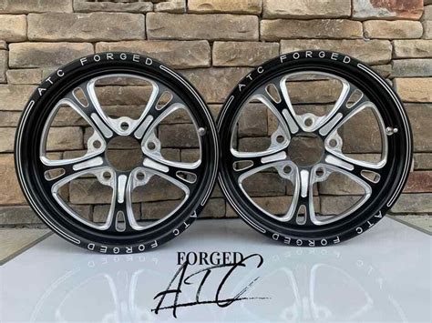 15 Front Drag Racing Wheels Prima Black Contrast Cut Finish Set