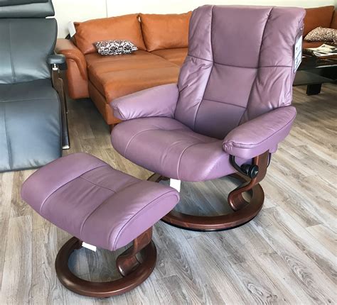 Stressless Mayfair Paloma Purple Plum Leather Recliner Chair And