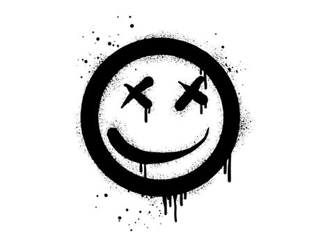Smiling Face Emoji Character Spray Painted Graffiti Smile Face In