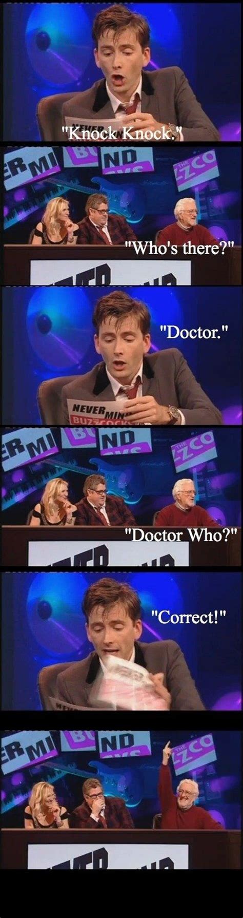 I think knock, knock jokes are a childhood rite of passage. Best. Knock knock joke. Ever! | Doctor who, Funny pictures ...