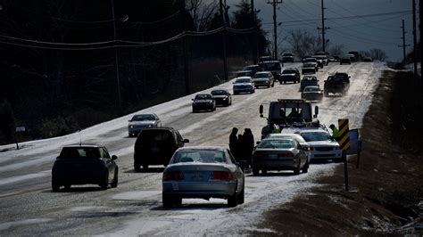 snow slick roads possible monday morning