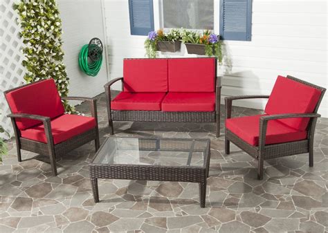 Cade 4 Piece Rattan Sofa Set With Cushions Outdoor Sofa Sets