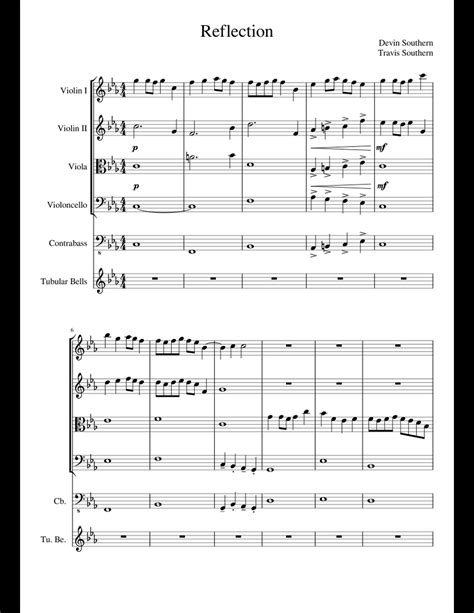 Reflection Sheet Music For Violin Viola Cello Contrabass Download
