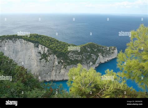 Greece Zakynthos Island Amazing View Of Empty Navagio Bay And