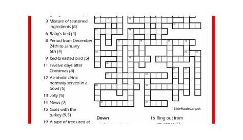Bible Crossword Puzzle - Christmas | BiblePuzzles.com