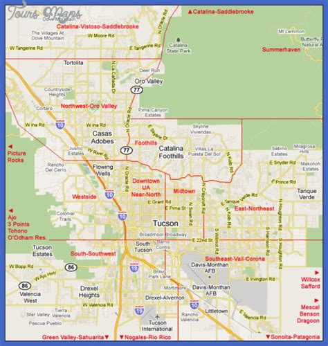 Tucson Metro Map Toursmaps Com