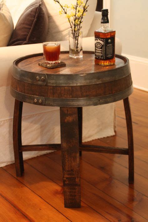 handcrafted oak whiskey barrel end table etsy wine barrel furniture whiskey barrel