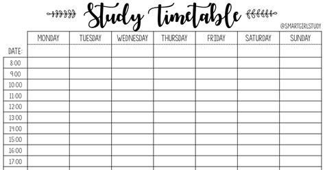 How To Write A Study Timetable Study Plan Template St