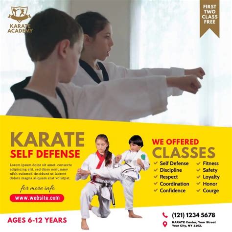 Karate Lessons Ad In 2021 Karate Martial Arts Kids Karate Academy