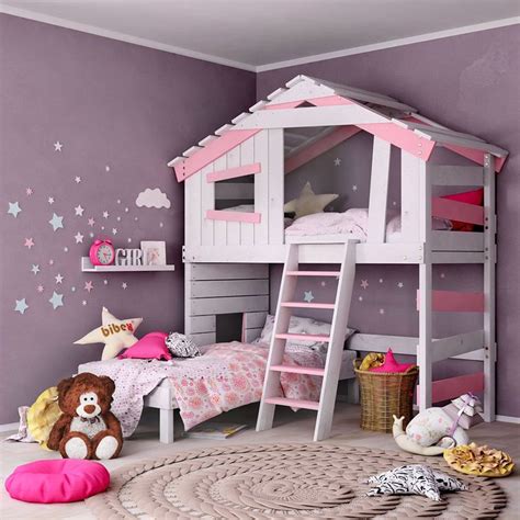 Hochbett kinder, die in die schule gehen, freuen sich auf ihre schularbeiten da der schreibtisch super unter dem bett integriert wurde. ALPIN CHALET Hochbett, Hausbett, Etagenbett, Kinderbett ...