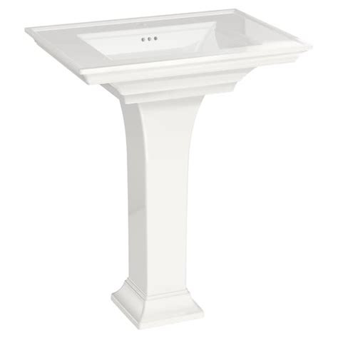 American Standard Town Square S 35 In H White Fire Clay Pedestal Sink