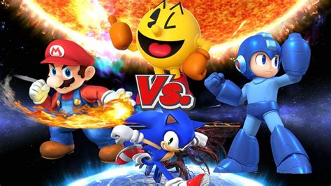 Ssbwiiu Mario Vs Pac Man Vs Sonic Vs Megaman Hd Youtube