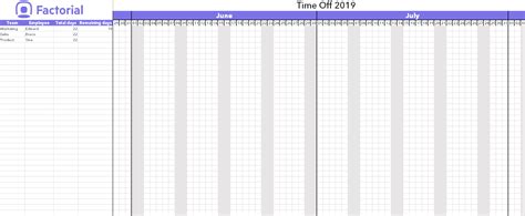 Time Off Excel Template