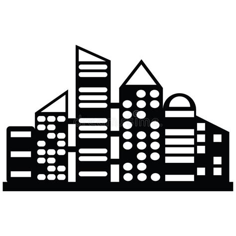 Vector Black City Icons Set Stock Vector Illustration Of Neighborhood