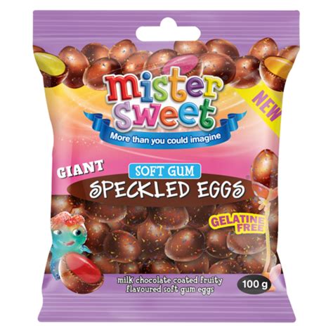 Mister Sweet Giant Soft Gum Speckled Eggs 100g Soft Sweets