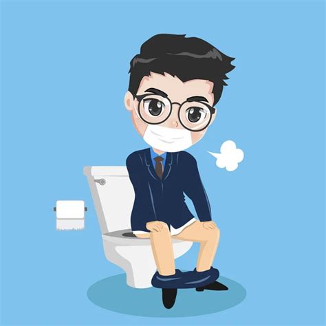 Clipart Of Man Sitting On Toilet