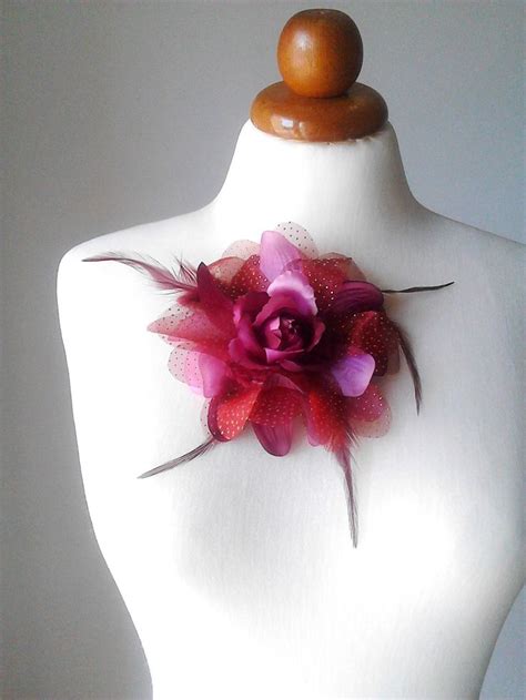 Fabric Flower Brooch Pin Petal Flower Pin Satin Handmade Rose Etsy