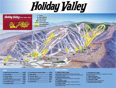 Holiday Valley Ski Area Trail Map New York Ski Resort Maps
