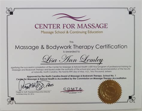 certified massage therapist