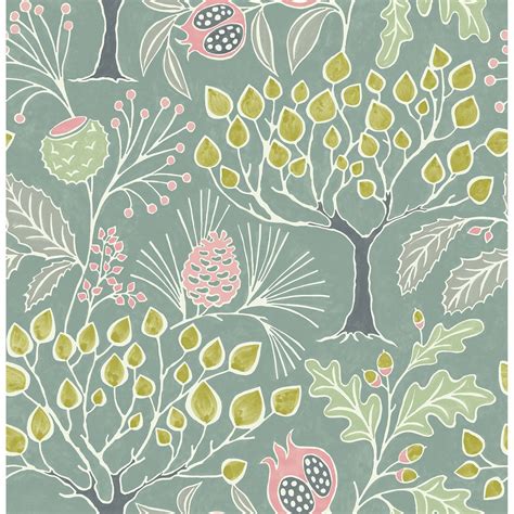 2903 25832 Shiloh Green Botanical Wallpaper By A Street Prints