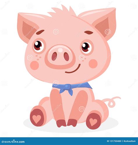 Cute Pig Vector Illustration Cute Baby Pig Vector Illustration