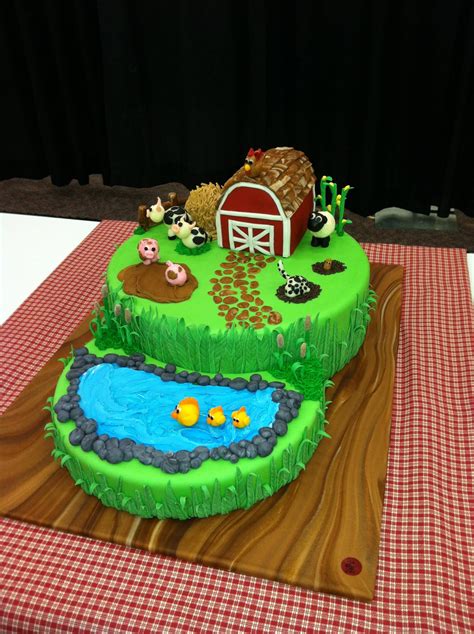 Farm Cake Imgur Farm Birthday Cakes Farm Cake Farm Animal Cakes