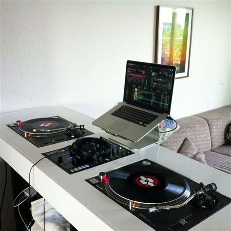 3.omnirax presto 4 music studio desk black. Living Room Setup with Nice DJ Table - DJ Setup at FunDJStuff.com