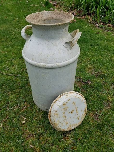 Antique Milk Can With Lid Farmhouse Etsy Antique Milk Can Milk