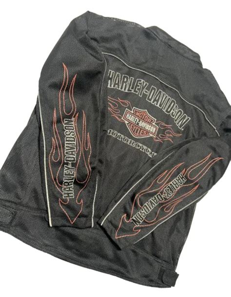 Harley Davidson Motorcycle Mens Xxl Jacket Mesh Riding Gear Flames