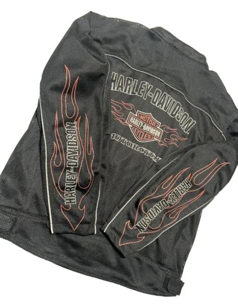 HARLEY DAVIDSON MOTORCYCLE Mens XXL Jacket Mesh Riding Gear Flames