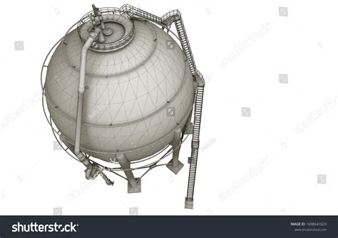 Spherical Tank Horton Sphere Spherical Pressure Stock Illustration