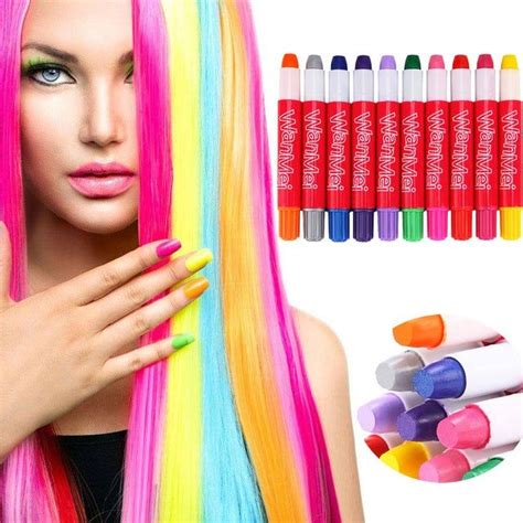Rainbow Colour Disposable Hair Dye Crayon Temporary Hair Chalk Kit Hair