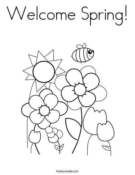 Spring coloring pages that parents and teachers can customize and print for kids. Welcome Spring Coloring Page - Twisty Noodle