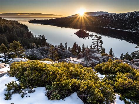 Expose Nature Sunrise At Lake Tahoe In Winter 1600x1200 Oc