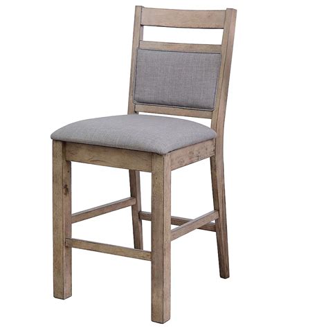 Nspire Melville Solid Wood Grey Parson Armless Bar Stool With Grey