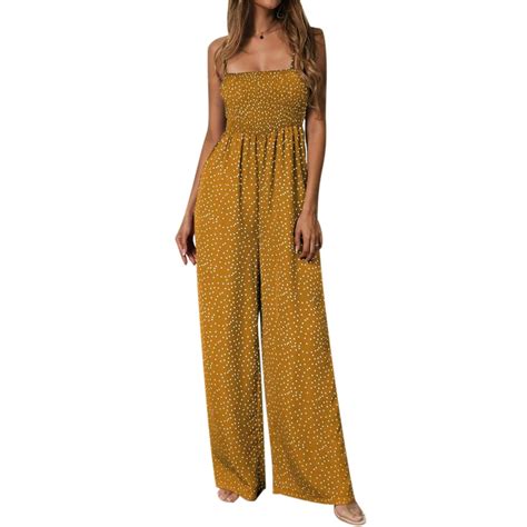 Sexy Dance Strapless Jumpsuit For Women Polka Dot Wide Leg Evening