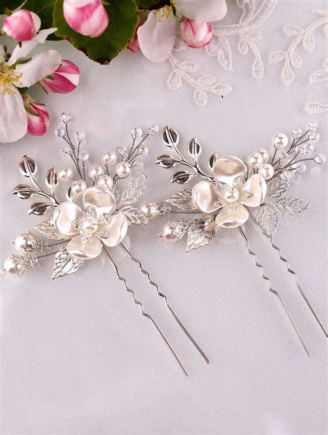 Bridal Hair Pins Wedding Hair Pins Flower Hair Pins Bridal Etsy Polska