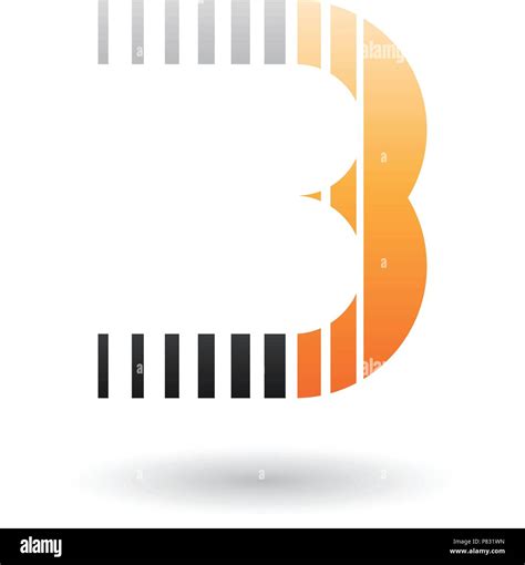 Vector Illustration Of A Black And Orange Letter B Icon With Vertical