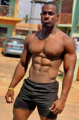 Shirtless Male Beefcake Muscular Gym African American Black Hunk Photo X G Ebay